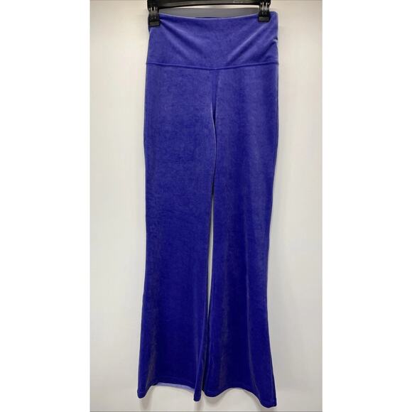 Athleta Elation Velvet Flare Pants High Waisted Purple Sz XS - Picture 1 of 5
